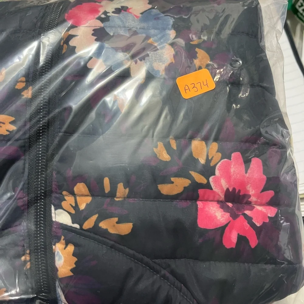 GAP GIRLS FLORAL COLD CONTROL PUFFY WATER RESISTANT COAT